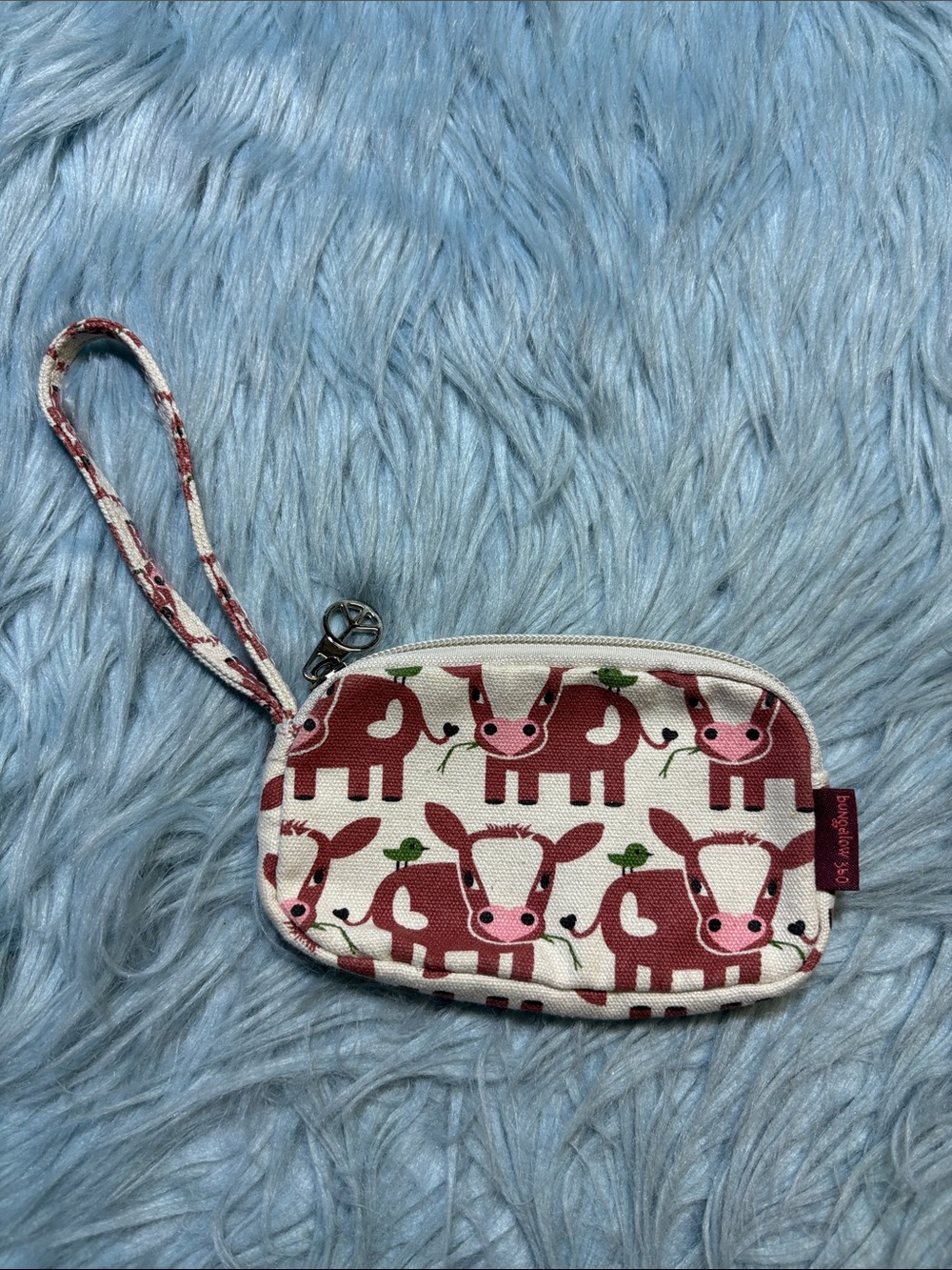 Bungalow 360 Cow Print Wristlet Coin Purse - Pink Brown